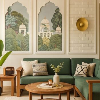 Framed wall art illustrative style